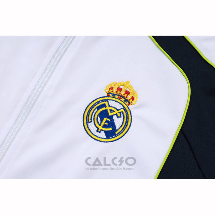 Tuta da Track di Giacca Real Madrid Bambino 2025-2026 Bianco Nero